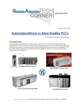AutomationDirect vs Allen Bradley PLC`s