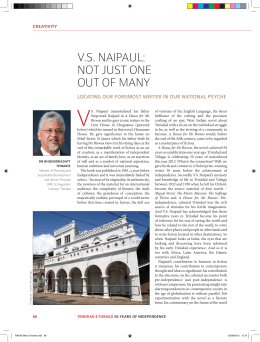 V.S. Naipaul: NOT JuST ONE OuT OF MaNY