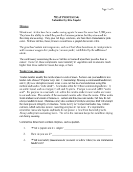 Page 1 of 3 MEAT PROCESSING Submitted by Rita Snyder Nitrates
