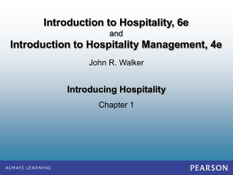 1 Introduction Hospitality