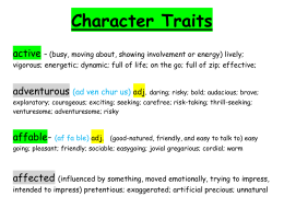 Character Traits [1/17/2014]