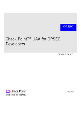 Check Point™ UAA for OPSEC Developers