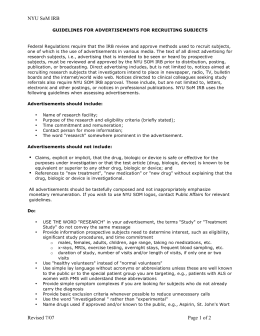 NYU SoM IRB Revised 7/07 Page 1 of 2