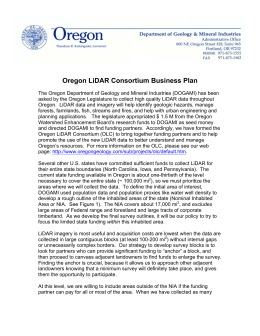 Oregon Lidar Consortium Business Plan