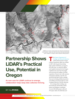 Partnership Shows LiDAR`s Practical Use, Potential in Oregon