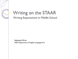 Writing on the STAAR - San Antonio Writing Project