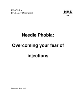 Needle Phobia: Overcoming your fear of injections