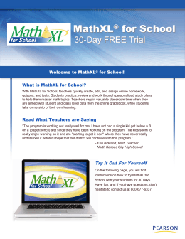 MathXL® for School MathXL® for School