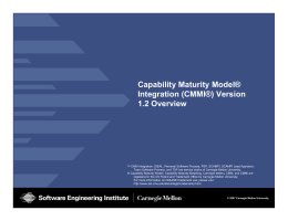 Capability Maturity Model® Integration (CMMI®)