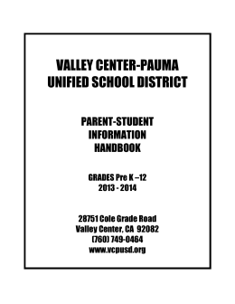 Valley Center-Pauma Unified School District Board Policy