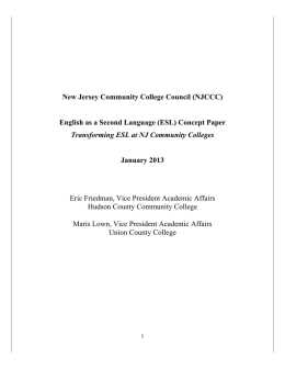 (NJCCC) English as a Second Language (ESL) Concept Paper