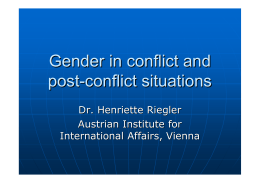 Gender in conflict and post