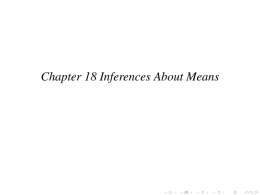 Chapter 18 Inferences About Means