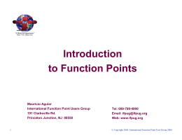 PPT - Introduction to Function Points