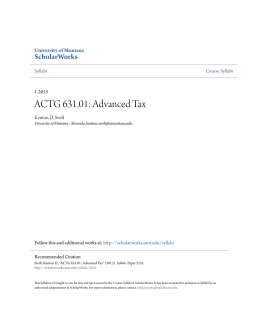 ACTG 631.01: Advanced Tax - ScholarWorks