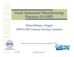 GAMP Automated Manufacturing Practices