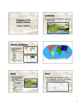 Changes on the Earth`s Surface Landforms Primary Landforms