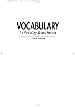 VOCABULARY - Perfection Learning Corporation
