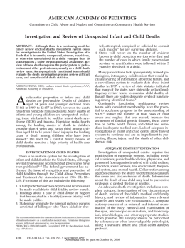 Investigation and Review of Unexpected Infant and Child Deaths