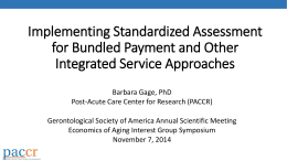 Implementing Standardized Assessment for Bundled