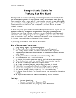 Sample Study Guide for Nothing But The Truth
