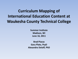 Curriculum Mapping of International Education Content at