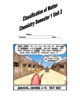 Packet for Classification of matter (Unit 2)