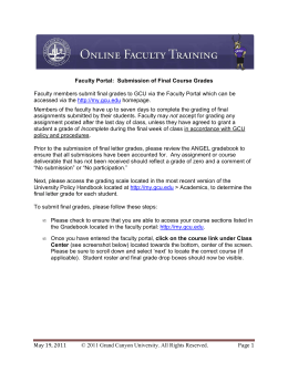 Faculty Portal - Submission of Final Grades 51911