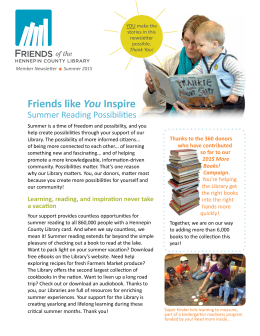 Summer 2015 - Friends of the Hennepin County Library