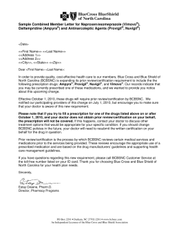 Sample Combined Member Letter for Naproxen