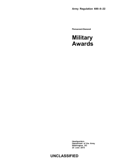 Army Regulation 600–8–22, Military Awards
