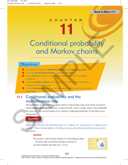 Conditional probability and Markov chains
