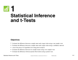 Statistical Inference and t-Tests