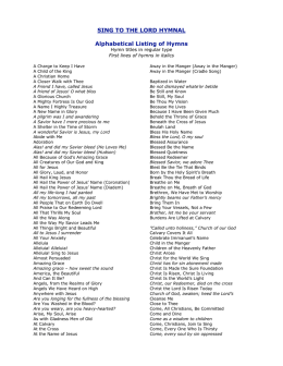 SING TO THE LORD HYMNAL Alphabetical Listing of Hymns