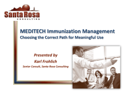 MEDITECH Immunization Management