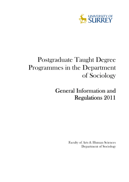 Postgraduate Taught Degree Programmes in the Department of