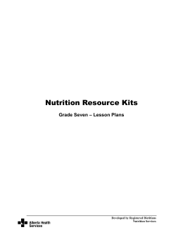 Nutrition Resource Kits, Grade Seven