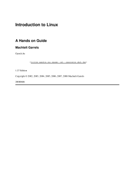 Introduction to Linux - The Linux Documentation Project