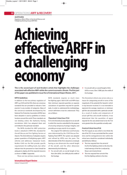 Achieving Effective ARFF in a Challenging Economy Part 2