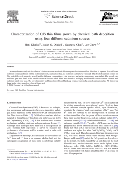 Characterization of CdS thin films grown by chemical bath