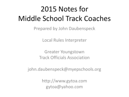 GYTOA Local Rules - Greater Youngstown Track Officials Association