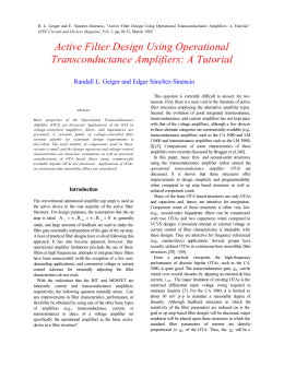 Active Filter Design Using Operational