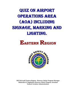quiz on airport operations area including signs, markings and lightings