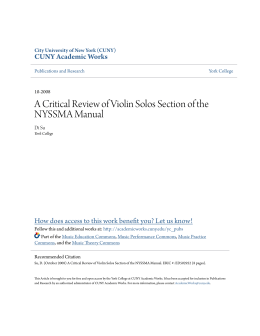 A Critical Review of Violin Solos Section of the NYSSMA Manual