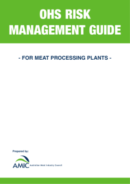 OHS Risk Management Guide - Australian Meat Industry Council