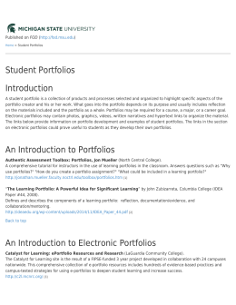Student Portfolios - Office of Faculty and Organizational Development