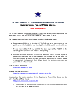 Supplemental Peace Officer Course
