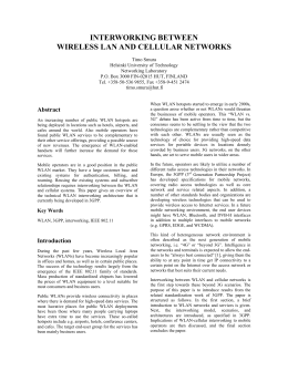 interworking between wireless lan and cellular networks