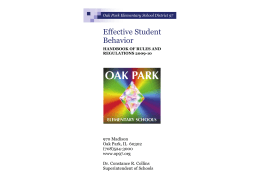 Effective Student Behavior - Oak Park Elementary School District 97