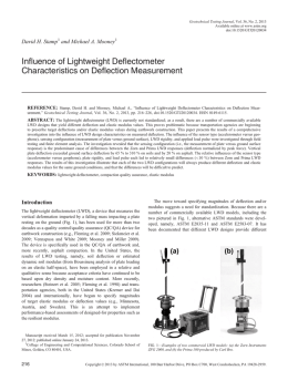 Influence of Lightweight Deflectometer Characteristics on Deflection